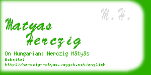 matyas herczig business card