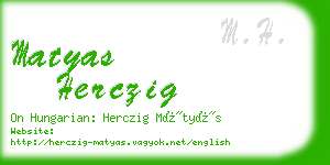 matyas herczig business card